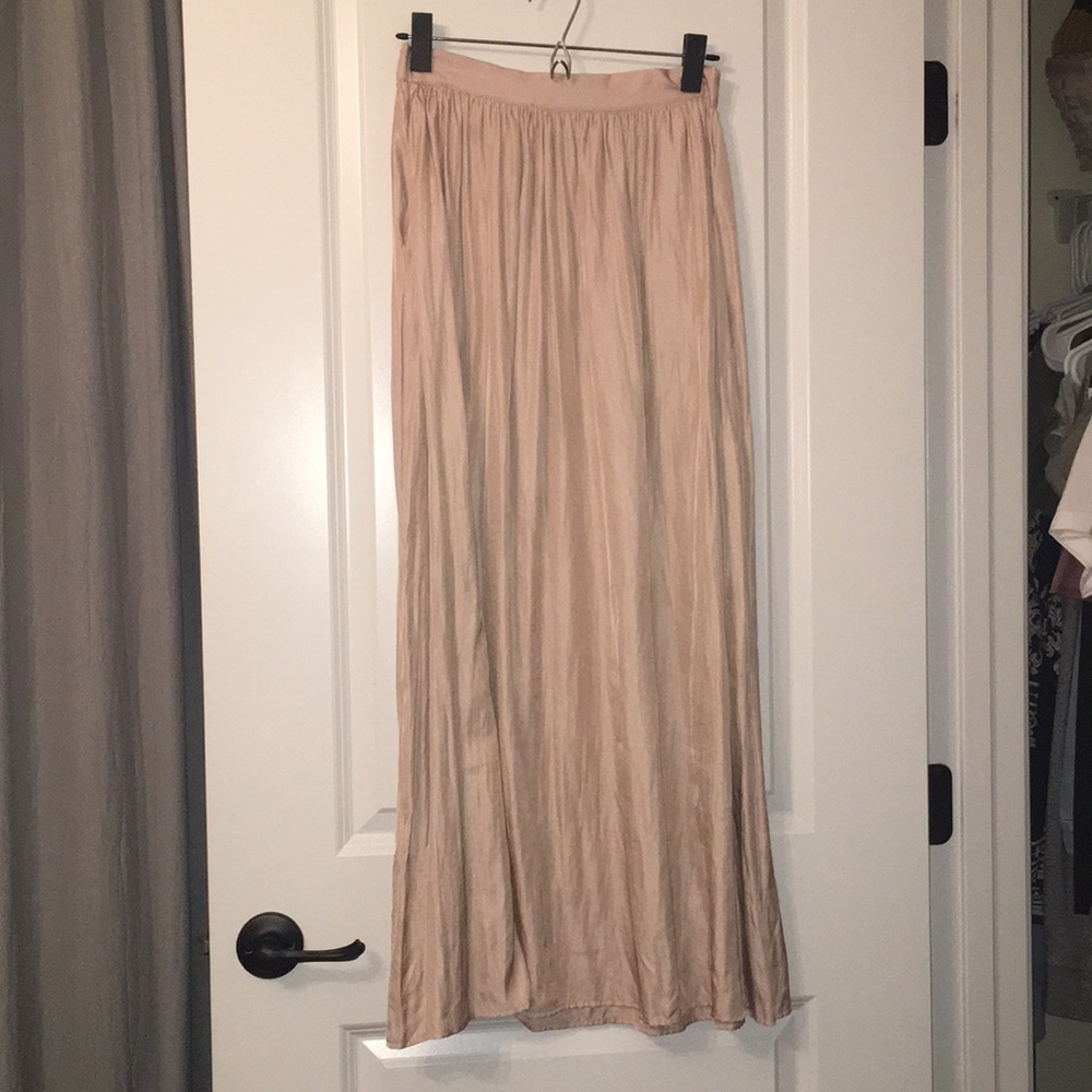 Blush pink maxi skirt